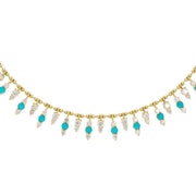 NFN71705. 14K Solid Gold Diamond and Gemstone Necklace